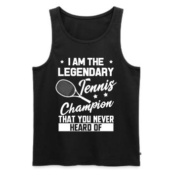 Tennis Tennis Court Wimbledon Gift Club - Débardeur bio Premium Homme - noir - Devant - AI Model Male 178 light (178cm)