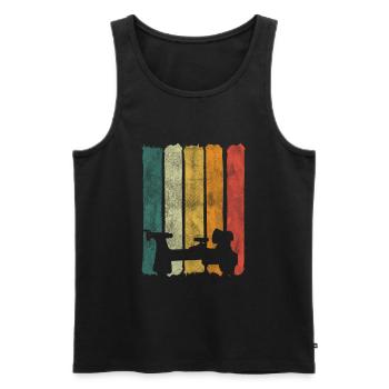 Retro beam wood lathe woodturner illustration - Men's Premium Organic Tank Top - black - Front - AI Model Male 178 light (178cm)