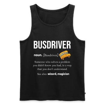 Bus - Männer Premium Bio Tank Top - Schwarz - Vorne - Michal (187cm)