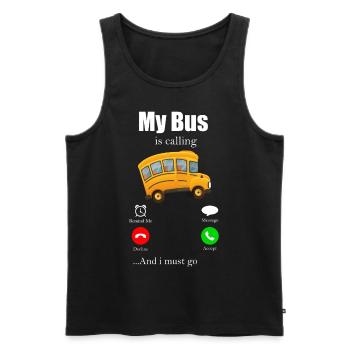 Bus driver omnibus school bus public transport autobus gift - Men's Premium Organic Tank Top - black - Front - AI Model Male 178 light (178cm)