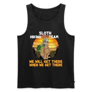 Schnecke Schildkröte Sloth Hiking Team Vintage - Männer Premium Bio Tank Top - Schwarz - Vorne - Michal (187cm)
