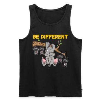 Be Different Design éléphant de chauves-souris drôle - Débardeur bio Premium Homme - noir - Devant - AI Model Male 178 light (178cm)