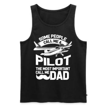 Pilot Fluzeug Vater Dad - Männer Premium Bio Tank Top - Schwarz - Vorne - Michal (187cm)