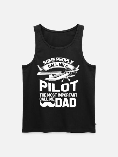 Pilot plane dad dad - Men's Premium Organic Tank Top - black