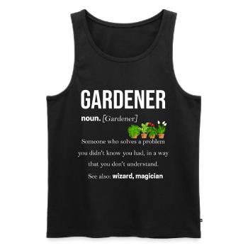 jardinier - Débardeur bio Premium Homme - noir - Devant - Michal (187cm)