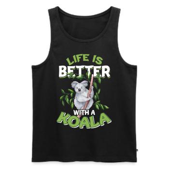 Koala bear - Men's Premium Organic Tank Top - black - Front - AI Model Male 178 light (178cm)
