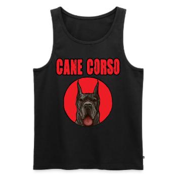 Conception de Cane Corso - Débardeur bio Premium Homme - noir - Devant - AI Model Male 178 light (178cm)
