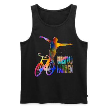 Kunst Rad Fahren Radsport Fahrrad Buntes Design - Männer Premium Bio Tank Top - Schwarz - Vorne - Michal (187cm)