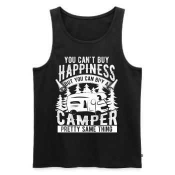 Camper caravan glücklich - Männer Premium Bio Tank Top - Schwarz - Vorne - AI Model Male 178 light (178cm)
