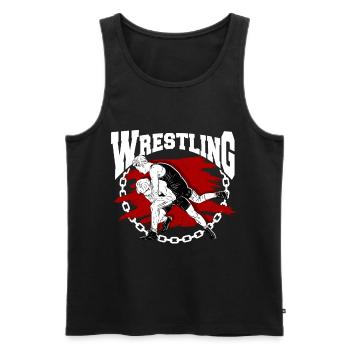 Wrestling - Männer Premium Bio Tank Top - Schwarz - Vorne - AI Model Male 178 light (178cm)
