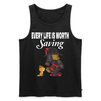 Every life is worth saving - Men's Premium Organic Tank Top - black - Front - Michal (187cm)