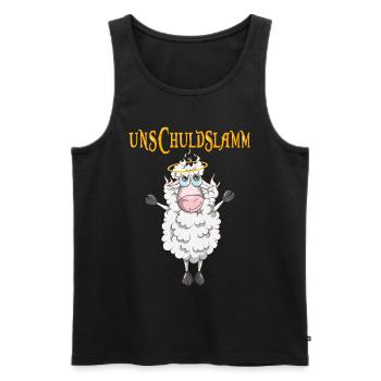 Unschuldslamm Schaf Lamm Tiere Heiligenschein - Männer Premium Bio Tank Top - Schwarz - Vorne - AI Model Male 178 light (178cm)