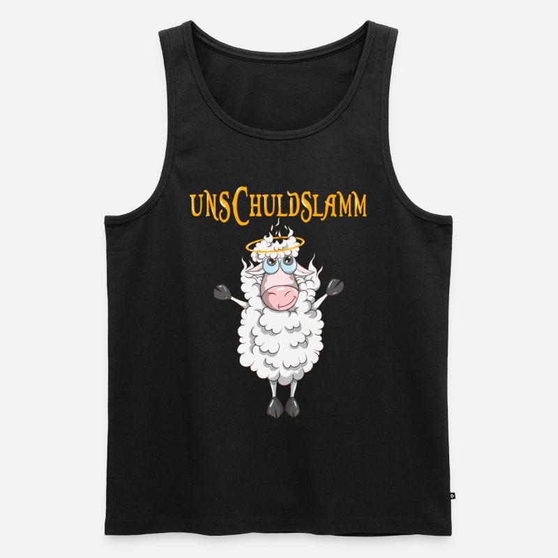 Unschuldslamm Schaf Lamm Tiere Heiligenschein - Männer Premium Bio Tank Top - Schwarz