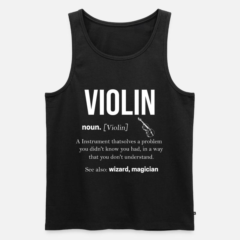 Violine - Männer Premium Bio Tank Top - Schwarz
