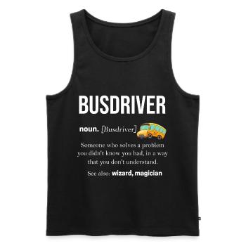 Bus - Männer Premium Bio Tank Top - Schwarz - Vorne - Michal (187cm)