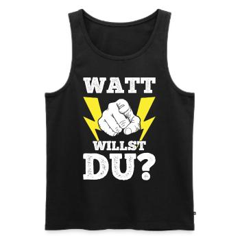 Elektroniker Elektriker Fun Lustig Spruch - Männer Premium Bio Tank Top - Schwarz - Vorne - AI Model Male 178 light (178cm)