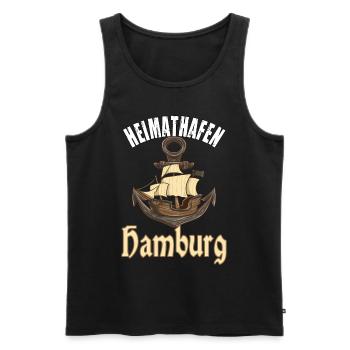 Heimathafen Hamburg Segelschiff - Männer Premium Bio Tank Top - Schwarz - Vorne - Michal (187cm)