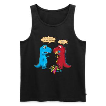Did you eat the last Unicorn? Last Unicorn Dino - Men's Premium Organic Tank Top - black - Front - AI Model Male 178 light (178cm)