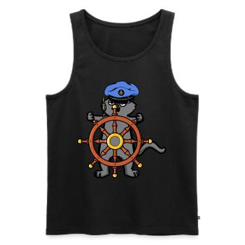 Volant Nautique Coast Ship Travel - Débardeur bio Premium Homme - noir - Devant - Michal (187cm)