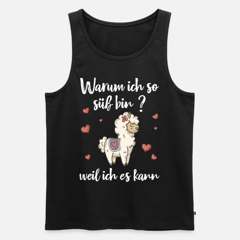 Lama - Männer Premium Bio Tank Top - Schwarz