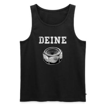 Schraubenmutter Mechaniker Werkstatt Deine Mutter - Männer Premium Bio Tank Top - Schwarz - Vorne - Michal (187cm)