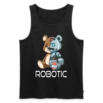 Lustiger Bär Roboter Robotic Kuscheln Cyborg - Männer Premium Bio Tank Top - Schwarz - Vorne - AI Model Male 178 light (178cm)
