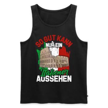 Italien Flagge Mailand Italienisch Geschenk Rom - Männer Premium Bio Tank Top - Schwarz - Vorne - Michal (187cm)
