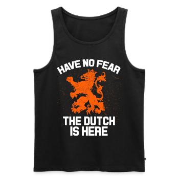 Netherlands Tshirt Holland Amsterdam Gift Flag - Men's Premium Organic Tank Top - black - Front - AI Model Male 178 light (178cm)
