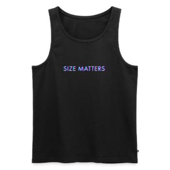Size Matters Anaglyph 3D Glitch Effect Gift - Men's Premium Organic Tank Top - black - Front - AI Model Male 178 light (178cm)