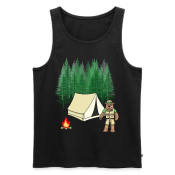 Wilderness Scout Expedition Adventure - Men's Premium Organic Tank Top - black - Front - AI Model Male 178 light (178cm)