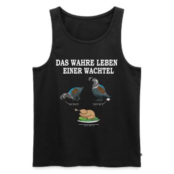 Züchter Wahre Leben einer Wachtel Wachtelliebhaber - Männer Premium Bio Tank Top - Schwarz - Vorne - AI Model Male 178 light (178cm)