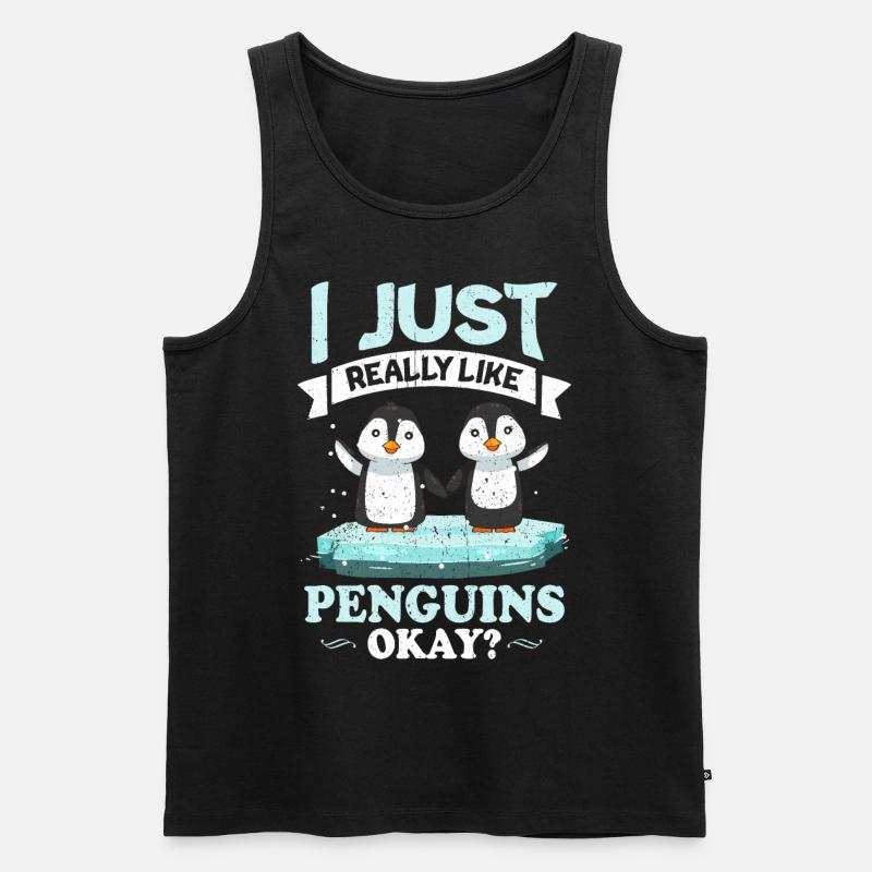 Pinguin - Männer Premium Bio Tank Top - Schwarz