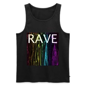 Rave Festival Club EDM House Techno Hardstyle Psy - Men's Premium Organic Tank Top - black - Front - AI Model Male 178 light (178cm)