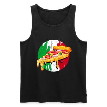 Italie Pizza Milan Italien Cadeau Rome - Débardeur bio Premium Homme - noir - Devant - Michal (187cm)