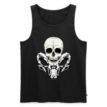 Horreur diable démon crânes Halloween - Débardeur bio Premium Homme - noir - Devant - AI Model Male 178 light (178cm)
