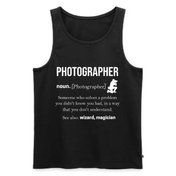 Photographe - Débardeur bio Premium Homme - noir - Devant - AI Model Male 178 light (178cm)
