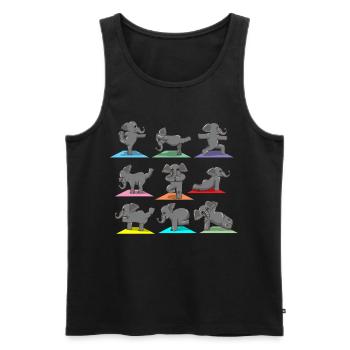 Yoga Pose Sport Elephant Funny Humorous Gift - Men's Premium Organic Tank Top - black - Front - AI Model Male 178 light (178cm)