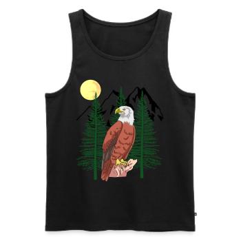 Forêt, Aigles, Faune, Faune, Environnement, Nature, États-Unis, Montagne - Débardeur bio Premium Homme - noir - Devant - AI Model Male 178 light (178cm)