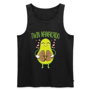 Pregnancy Twins Mamacado Twin Vegan Mom - Men's Premium Organic Tank Top - black - Front - Michal (187cm)