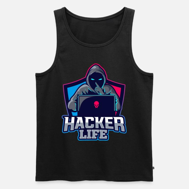 Hacker Life - Männer Premium Bio Tank Top - Schwarz