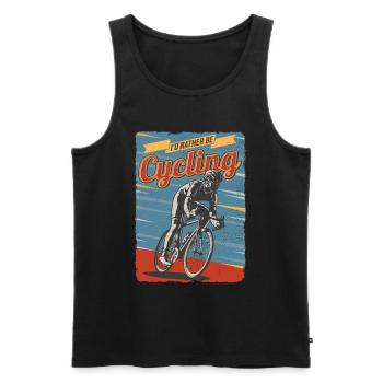 I'd rather be Cycling - Männer Premium Bio Tank Top - Schwarz - Vorne - AI Model Male 178 light (178cm)