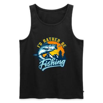 I'd rather be Fishing - Männer Premium Bio Tank Top - Schwarz - Vorne - AI Model Male 178 light (178cm)