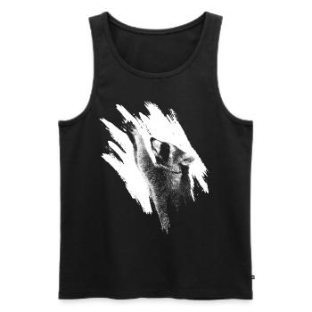 Waschbär Racoon Tier Geschenk Frettchen Marder - Männer Premium Bio Tank Top - Schwarz - Vorne - Michal (187cm)