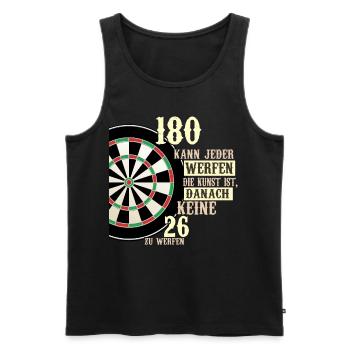 180 kann jeder werfen Dartscheibe Teamplayer Dart - Männer Premium Bio Tank Top - Schwarz - Vorne - AI Model Male 178 light (178cm)