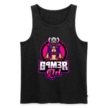 Gamer Girl Drôle Esport Team Label Logo - Débardeur bio Premium Homme - noir - Devant - AI Model Male 178 light (178cm)