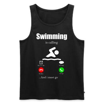 Swimming Diving Swimming Pool Pool Water Sea - Men's Premium Organic Tank Top - black - Front - Michal (187cm)