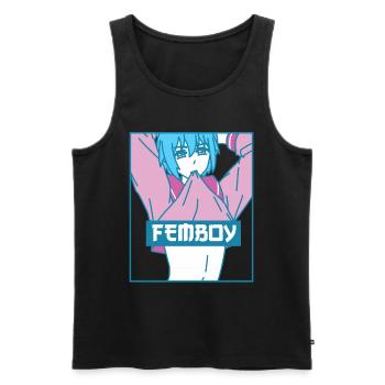 Femboy Aesthetic Pastel Yaoi Anime Boy Geschenk - Männer Premium Bio Tank Top - Schwarz - Vorne - Michal (187cm)
