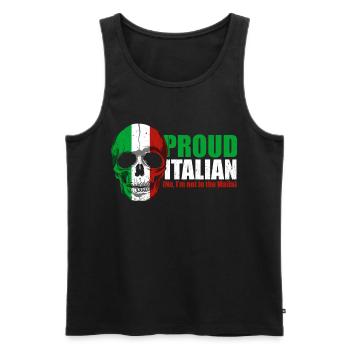 Italie mafia Milan Italien Cadeau Rome - Débardeur bio Premium Homme - noir - Devant - AI Model Male 178 light (178cm)