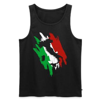 Italie drapeau cadeau de football pour l’Italien Rome - Débardeur bio Premium Homme - noir - Devant - Michal (187cm)