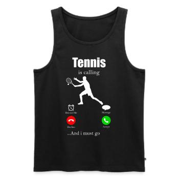 Tennis Tennisball Sport Topspin Wimbledon Vorhand - Männer Premium Bio Tank Top - Schwarz - Vorne - AI Model Male 178 light (178cm)